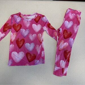 Posh Peanut Pink and Red Heart Pajama Set